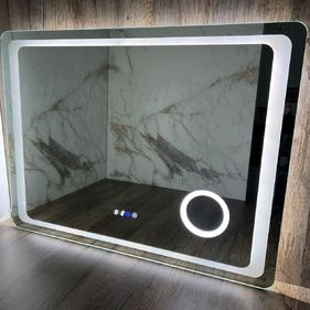 LED огледало за баня с нагревател touch 100х75 + Дисплей